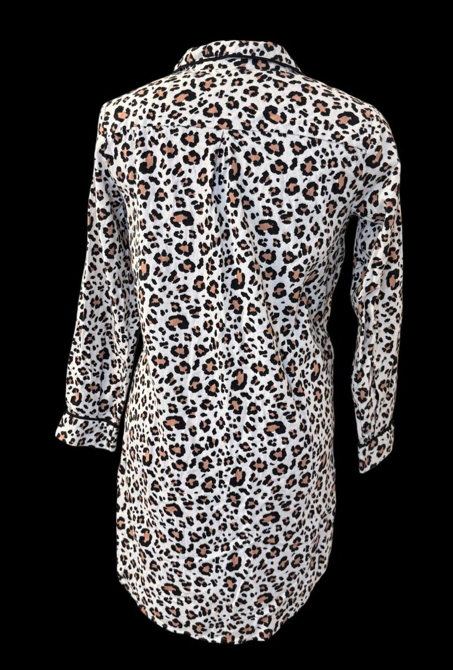 Liz Claiborne Animal Print Flannel Sleep Shirt Small Cheeta Loungewear Comfy Coz - Picture 4 of 8